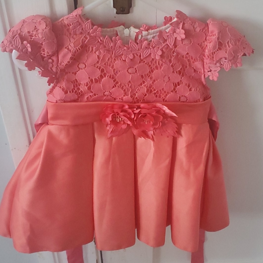 Coral 12 months dress
